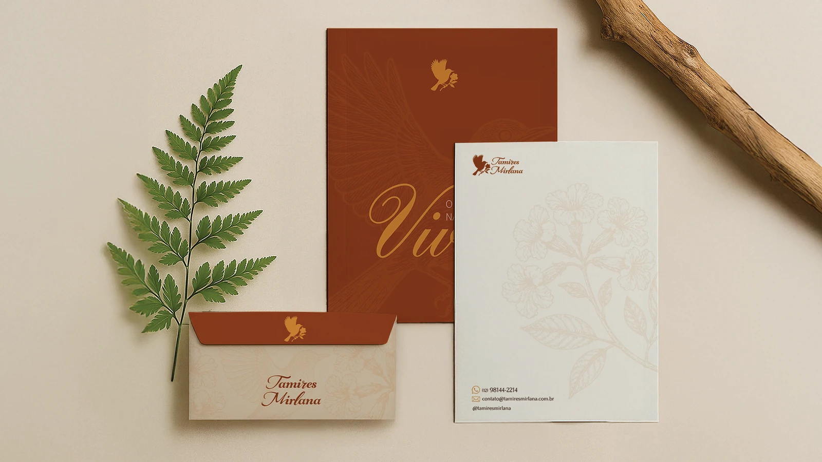 Tamires Mirlana — visual identity and brand applications